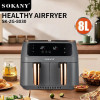 Air Fryer 8L Without Oil Home Multifunctional Automatic French fries Machine Double-pot household large-capacity fryer