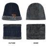 2022 Winter Men Women Thick Beanie Hat Knitted Hat Winter Cap Beanie Female Wool Neck Scarf Cap Balaclava Mask Bonnet Hats Set