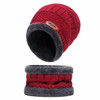 Winter Men's Beanie Knitted Hat Winter Hat Beanie Hat Women's Thick Fleece Collar Scarf Hat Balaclava Face Mask Hat