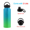 Custom 18oz 32oz 40oz Large Capacity Vacuum Water Bottle With 2 Lids Stainless Steel Wide Mouth Hydroes Thermal Thermos Flask