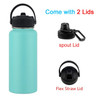 Custom 18oz 32oz 40oz Large Capacity Vacuum Water Bottle With 2 Lids Stainless Steel Wide Mouth Hydroes Thermal Thermos Flask