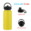 Custom 18oz 32oz 40oz Large Capacity Vacuum Water Bottle With 2 Lids Stainless Steel Wide Mouth Hydroes Thermal Thermos Flask