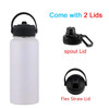 Custom 18oz 32oz 40oz Large Capacity Vacuum Water Bottle With 2 Lids Stainless Steel Wide Mouth Hydroes Thermal Thermos Flask