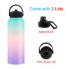 Custom 18oz 32oz 40oz Large Capacity Vacuum Water Bottle With 2 Lids Stainless Steel Wide Mouth Hydroes Thermal Thermos Flask