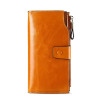 Vintage Luxury Women Wallets Genuine Leather Long Zipper Clutch Purse Large Capacity Card Wallet Solid color Wallet Bag