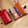 Vintage Luxury Women Wallets Genuine Leather Long Zipper Clutch Purse Large Capacity Card Wallet Solid color Wallet Bag