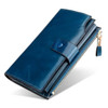 Vintage Luxury Women Wallets Genuine Leather Long Zipper Clutch Purse Large Capacity Card Wallet Solid color Wallet Bag