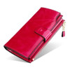 Vintage Luxury Women Wallets Genuine Leather Long Zipper Clutch Purse Large Capacity Card Wallet Solid color Wallet Bag