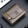 Bullcaptain Men Wallet Genuine Leather Men's Purse Vintage Design Male Zipper Coin Pocket Card Holder Luxury Money Bags JYB001