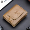 Bullcaptain Men Wallet Genuine Leather Men's Purse Vintage Design Male Zipper Coin Pocket Card Holder Luxury Money Bags JYB001
