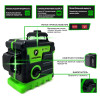 Pracmanu 12 Lines 3D Green Laser Level 360°Auto Self-Leveling Horizontal and Vertical Cross Lines Laser Level with 1/2 Batteries