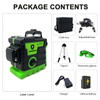 Pracmanu 12 Lines 3D Green Laser Level 360°Auto Self-Leveling Horizontal and Vertical Cross Lines Laser Level with 1/2 Batteries
