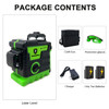 Pracmanu 12 Lines 3D Green Laser Level 360°Auto Self-Leveling Horizontal and Vertical Cross Lines Laser Level with 1/2 Batteries
