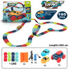 Rechargeable Kids Track Cars For Boy Flexible Track with LED Light-Up Race Car Set Anti-gravity Assembled Track Car Gift for Kid