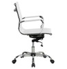 Ribbed Back PU Leather Office Chair, Adjustable Height, White  Computer Chair Office Chairs