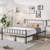 Metal Full Bed with Headboard and Footboard, Black Queen Bed Frame  Furniture Bedroom