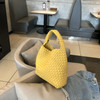 Hand Woven Women's Bag Korean Soft Leather Mother Bag Small Tot Handbag 2022 New Trend Vegetable Basket Bag Tote Bags for Women