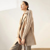 High-end women's medium-length cashmere coat button pattern M family's same autumn and winter double-sided wool coat woman