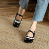 NEW Spring/Autumn Shoes Women Square Toe Chunky Heel Mary Janes Mixed Color Women Pumps Patent Leather Shoes Classics High Heels