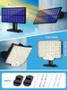 106LED Solar Light Outdoor Waterproof with Motion Sensor Floodlight Remote Control 3 Modes for Patio Garage Backyard