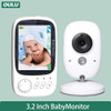 OULU 3.2 Inch Wireless Video Color Baby Monitor High Resolution Baby Nanny Security Camera Night Vision Temperature Monitoring