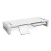 Multi-Function RGB Computer Monitor Stands Foldable with USB3.0 Port Keyboard Mouse Storage Shelf and Drawer Monitor Holder