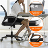 SMILE MART Adjustable Mid Back Mesh Swivel Office Chair with Armrests, Black office chair  computer chair