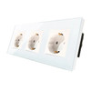 Bingoelec White Light Touch Switch and Wall Socket With Crystal Glass Panel Home Improvement