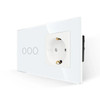 Bingoelec White Light Touch Switch and Wall Socket With Crystal Glass Panel Home Improvement