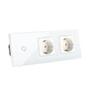 Bingoelec White Light Touch Switch and Wall Socket With Crystal Glass Panel Home Improvement