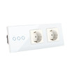 Bingoelec White Light Touch Switch and Wall Socket With Crystal Glass Panel Home Improvement