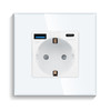 Bingoelec White Light Touch Switch and Wall Socket With Crystal Glass Panel Home Improvement