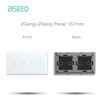 BSEED ZigBee Switches Parts Glass Panel White Touch Switches Function Parts Smart EU Sockets Power Outlet Parts Metal Frame