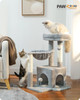 H75CM Small Cat Tree Condo Tower for Indoor 2 Styles Activity Tree with Sisal Scratching Posts Big Hammock Removable Top Perch
