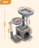 H75CM Small Cat Tree Condo Tower for Indoor 2 Styles Activity Tree with Sisal Scratching Posts Big Hammock Removable Top Perch