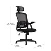 Ergonomic Office Chair with Adjustable Headrest, Black Fabric, 275lb Capacity,25.25 X 24.25 X 44.00 Inches
