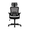 Ergonomic Office Chair with Adjustable Headrest, Black Fabric, 275lb Capacity,25.25 X 24.25 X 44.00 Inches