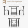 3 Pieces Dining Set for 2 Small Kitchen Breakfast Table Set Space Saving Wooden Chairs and Table Set,Black