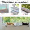 Mewoofun Cat Window Perch Suitable for All Seasons Sturdy Frame Adjustable Legs Soft Comfortable Bed Removal Washable Mat