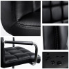 Modern Adjustable Faux Leather Swivel Office Chair with Wheels, Black  Office Furniture