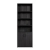 Mainstays Traditional 5 Shelf Bookcase With Doors, Black Furniture Decoration Classical Classic Style Bookcases