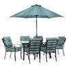 Hanover Lavallette 9 ft. Umbrella|UVand Weather ResistantPVC Canopy | Durable Aluminum Frame|Open/Close Pole Crank,Pivot Feature