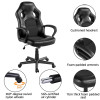 Adjustable Swivel Artificial Leather Gaming Chair, Black chairs  muebles