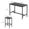 3 Piece Bar Table and 2 Chairs Set Counter Height Dining Set,