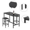 3 Piece Bar Table and 2 Chairs Set Counter Height Dining Set,