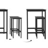 3 Piece Bar Table and 2 Chairs Set Counter Height Dining Set,