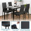 5 Pieces Dining Room Set Tempered Glass Dining Table with 4 Chairs, Black dining room chairs  dining table set furniture