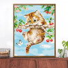 Oil painting filling color hanging painting animal cute pet fill color decompression handmade painting decorative painting cherr