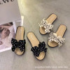2023 new bow slippers wear ladies summer fashion beach shoes sandals flat flash slippers M-51