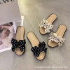 2023 new bow slippers wear ladies summer fashion beach shoes sandals flat flash slippers M-51